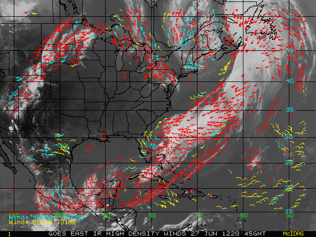 GOES East IR High Density Winds